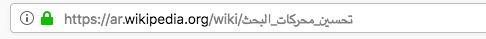 arabic URL in address bar